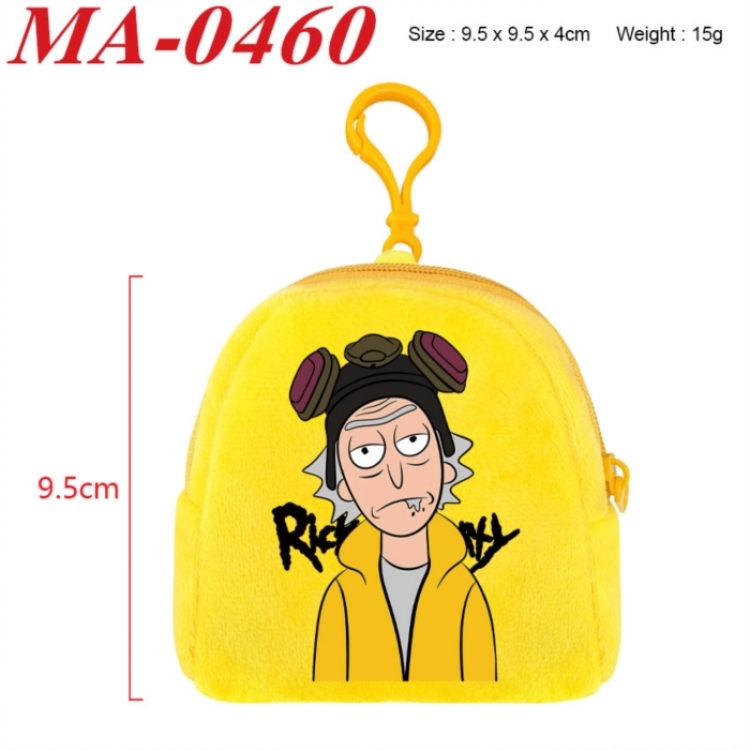 Rick and Morty Anime cartoon plush coin purse 9.5X9.5X4cm