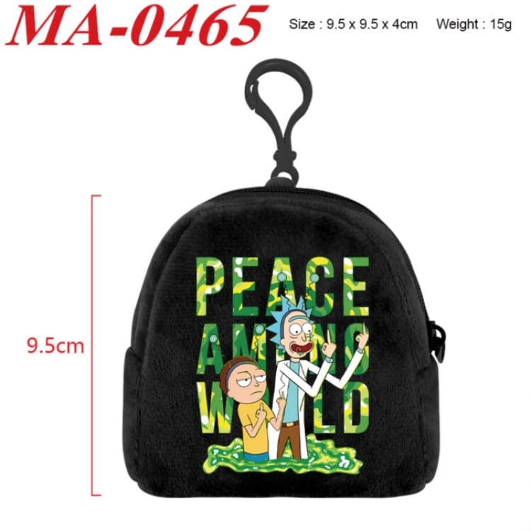 Rick and Morty Anime cartoon plush coin purse 9.5X9.5X4cm