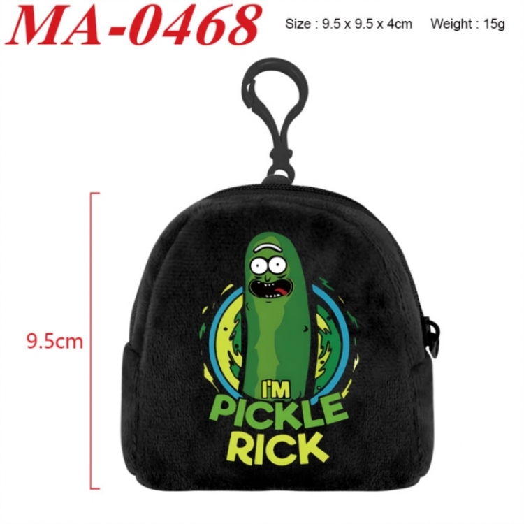 Rick and Morty Anime cartoon plush coin purse 9.5X9.5X4cm