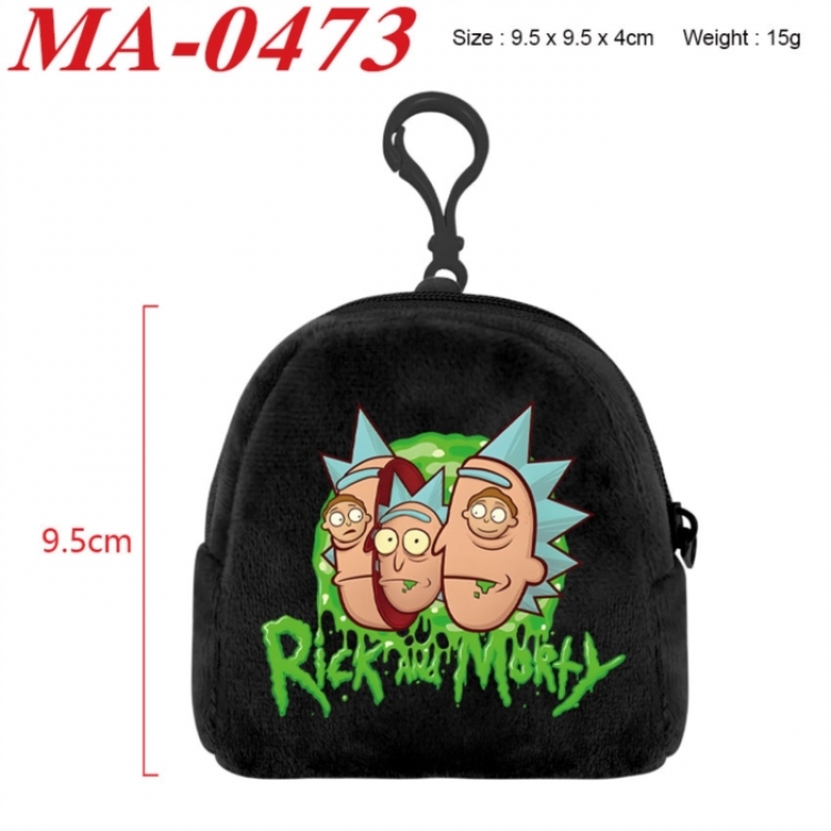 Rick and Morty Anime cartoon plush coin purse 9.5X9.5X4cm