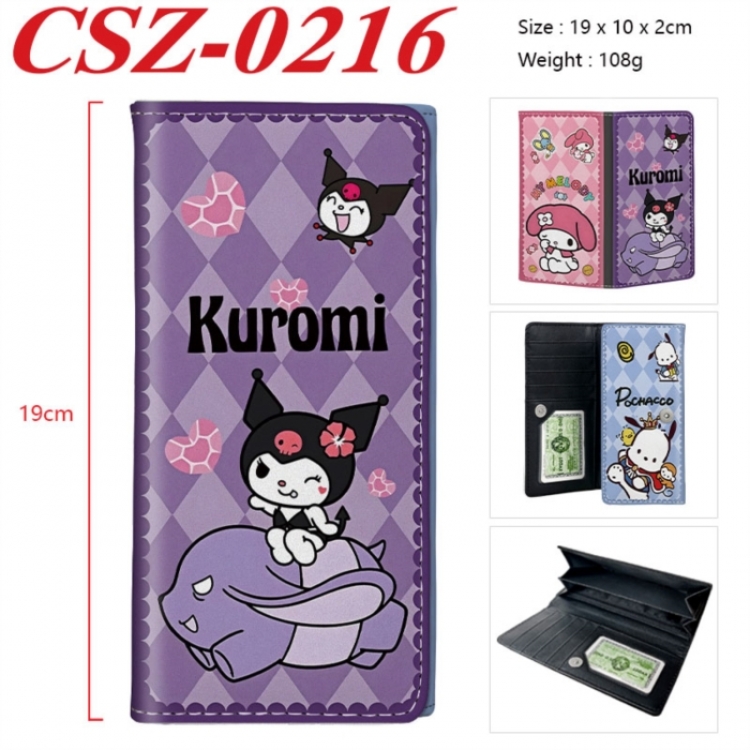 Sanrio Anime peripheral long three fold wallet 19x10x2cm