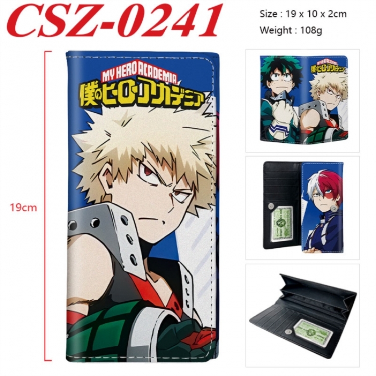 My Hero Academia Anime peripheral long three fold wallet 19x10x2cm