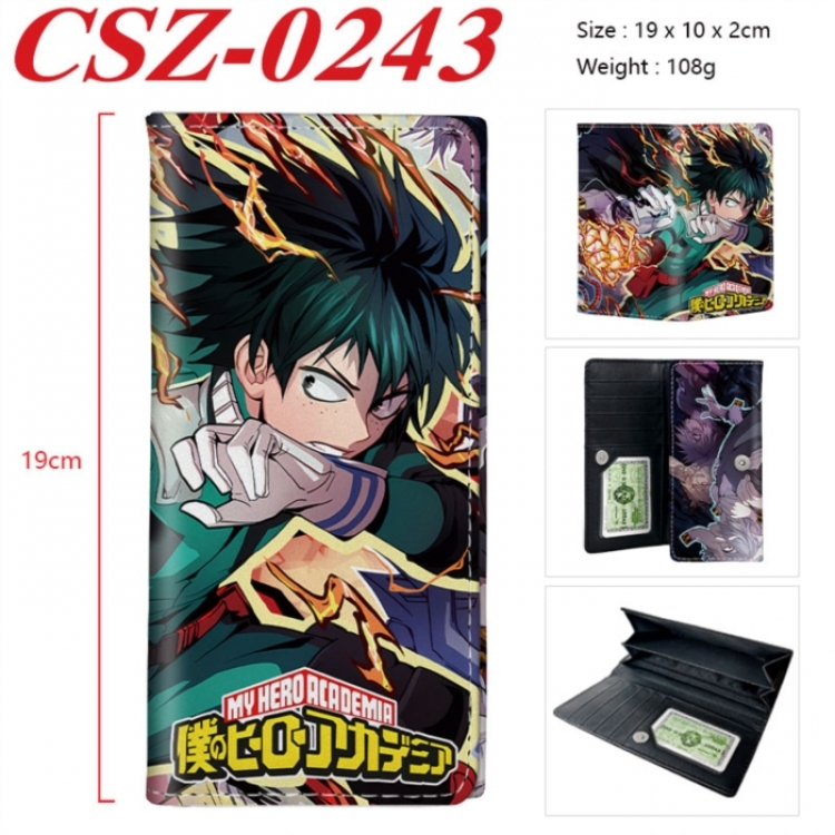 My Hero Academia Anime peripheral long three fold wallet 19x10x2cm