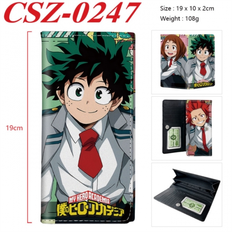 My Hero Academia Anime peripheral long three fold wallet 19x10x2cm