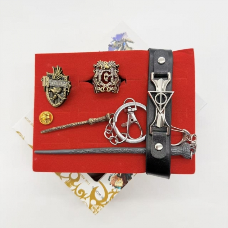 Harry Potter Anime peripheral keychain ring badge box set