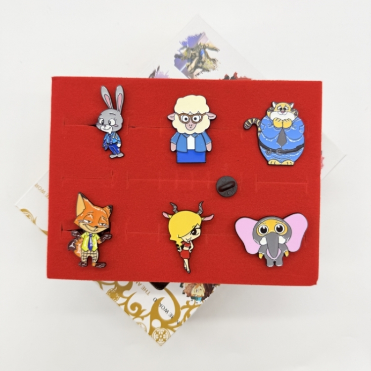 Zootopia Anime peripheral keychain ring badge box set