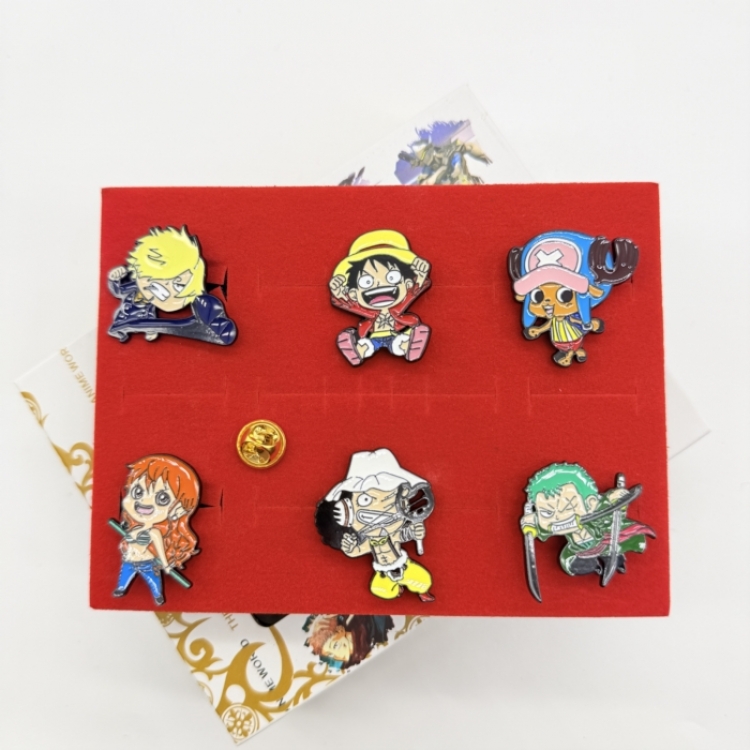 One Piece Anime peripheral keychain ring badge box set
