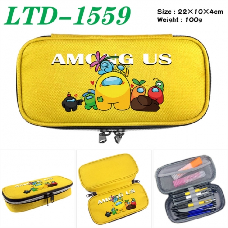 Among Us Anime Waterproof canvas zipper clamshell pencil case pencil case 22x10x4cm