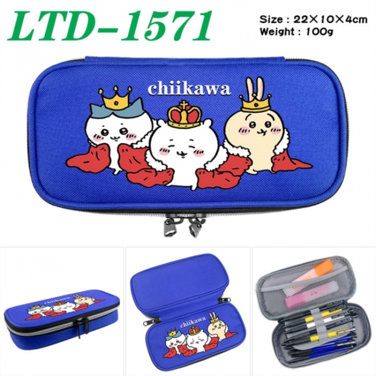 Chiikawa Anime Waterproof canvas zipper clamshell pencil case pencil case 22x10x4cm
