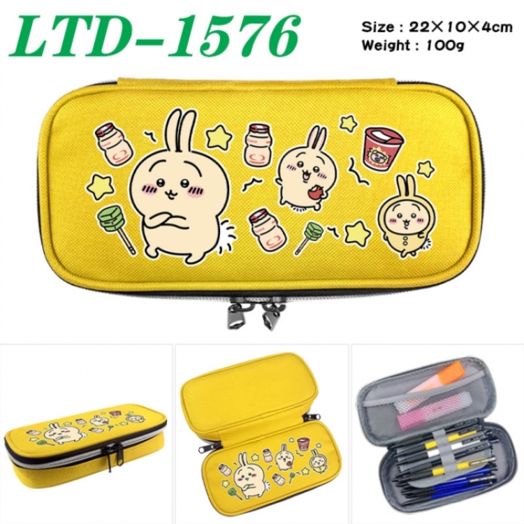 Chiikawa Anime Waterproof canvas zipper clamshell pencil case pencil case 22x10x4cm