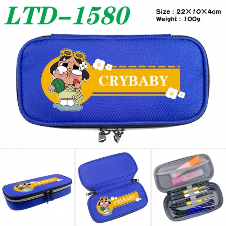 Crybaby Anime Waterproof canvas zipper clamshell pencil case pencil case 22x10x4cm