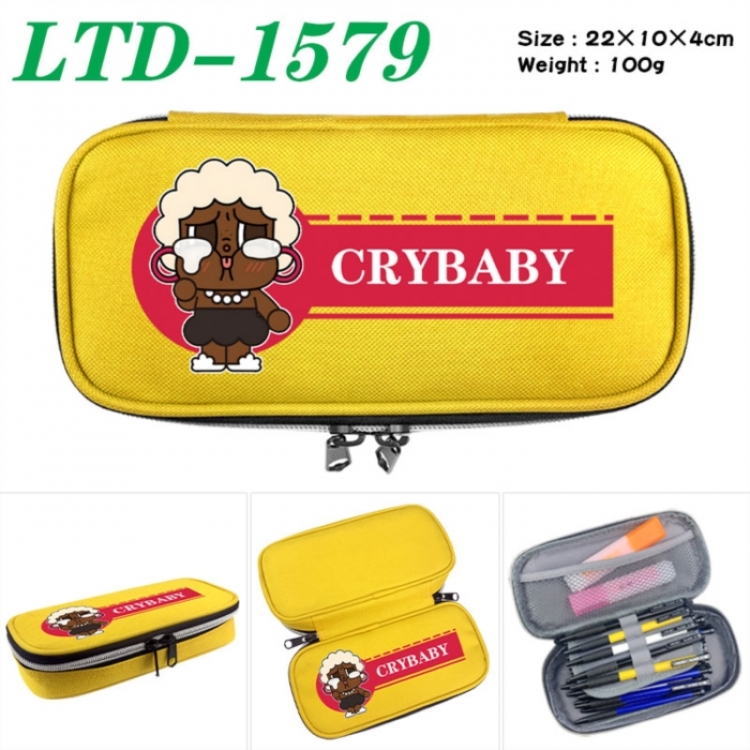 Crybaby Anime Waterproof canvas zipper clamshell pencil case pencil case 22x10x4cm