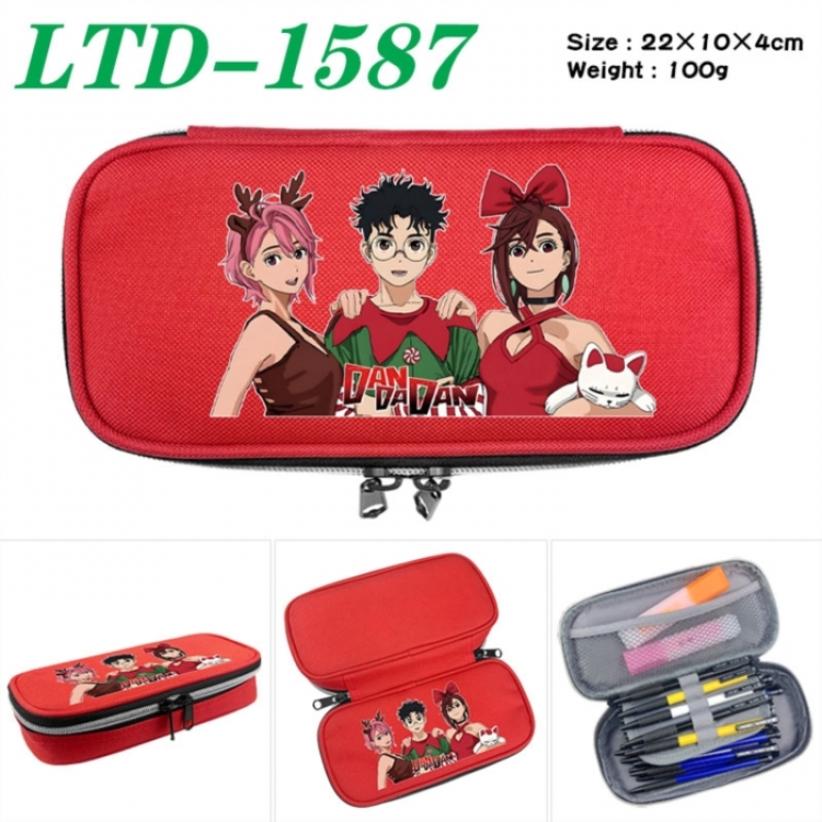 DANDADAN Anime Waterproof canvas zipper clamshell pencil case pencil case 22x10x4cm
