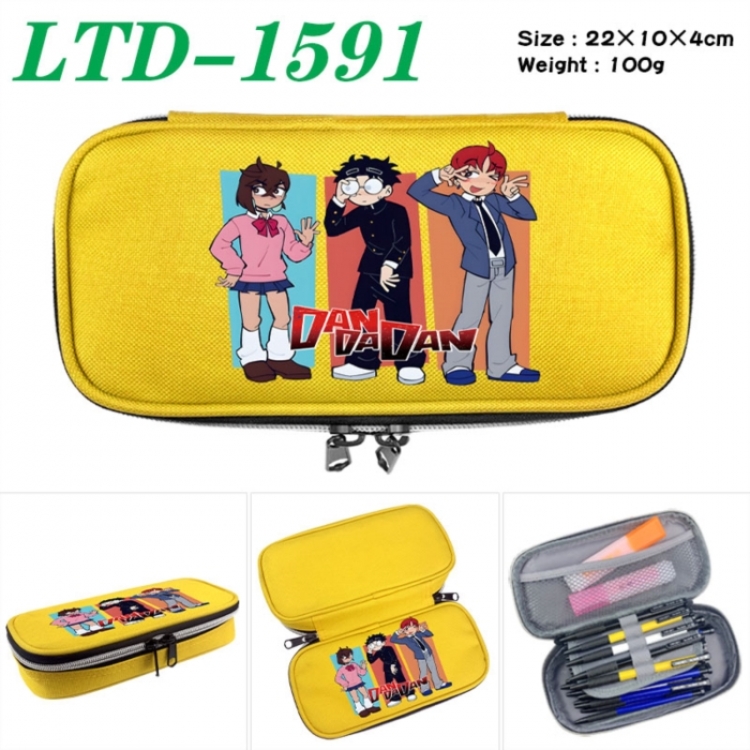 DANDADAN Anime Waterproof canvas zipper clamshell pencil case pencil case 22x10x4cm