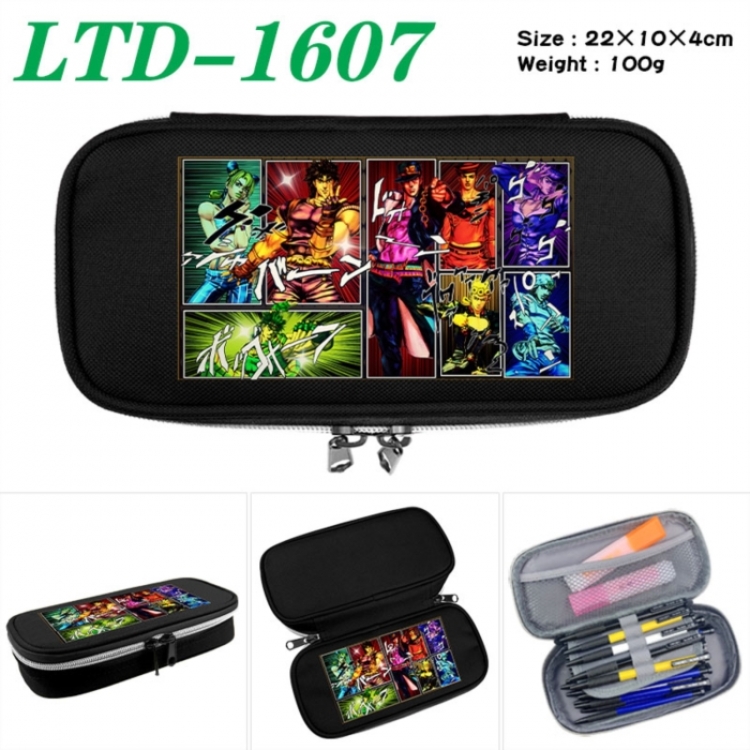 JoJos Bizarre Adventure Anime Waterproof canvas zipper clamshell pencil case pencil case 22x10x4cm