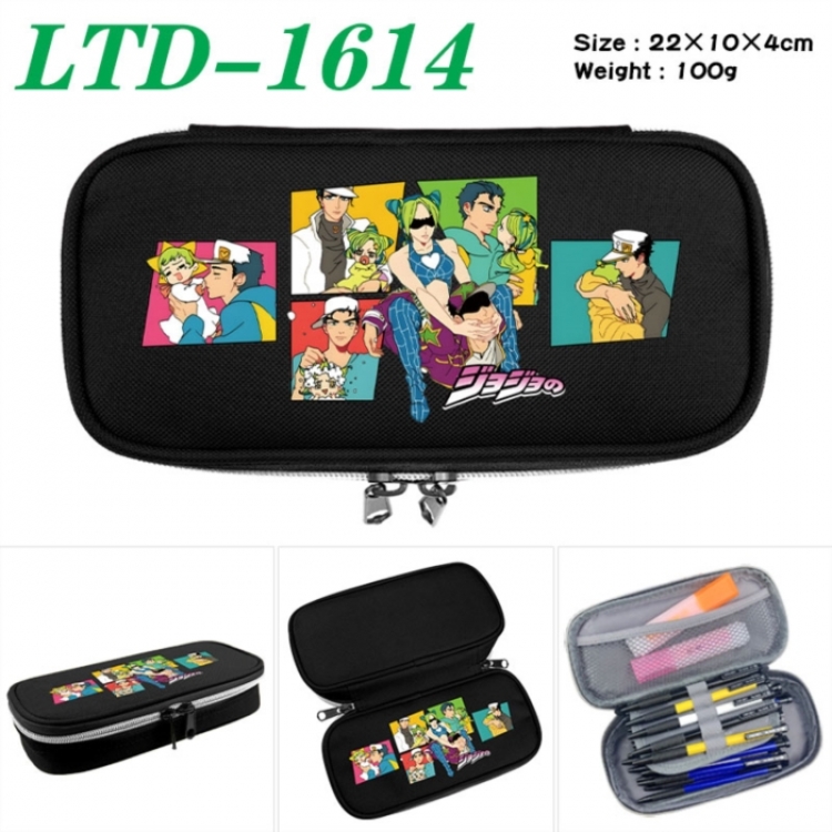 JoJos Bizarre Adventure Anime Waterproof canvas zipper clamshell pencil case pencil case 22x10x4cm