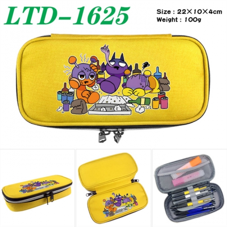 Sprunki Anime Waterproof canvas zipper clamshell pencil case pencil case 22x10x4cm