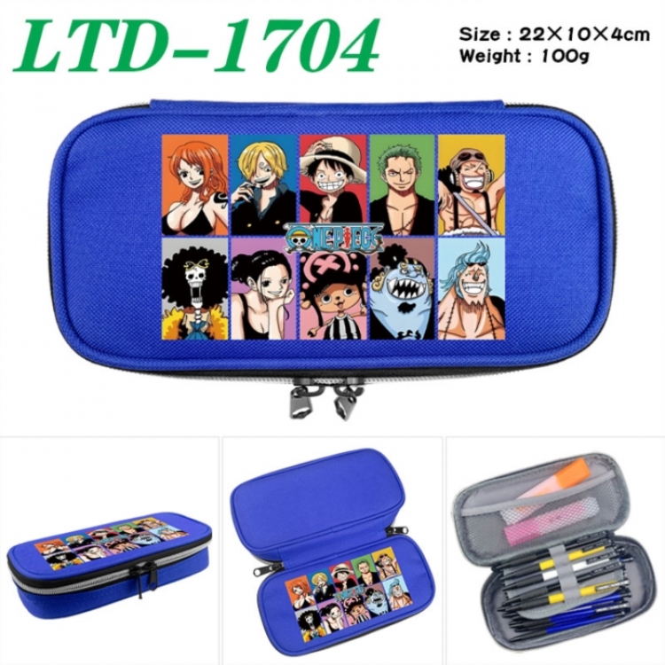 One Piece Anime Waterproof canvas zipper clamshell pencil case pencil case 22x10x4cm
