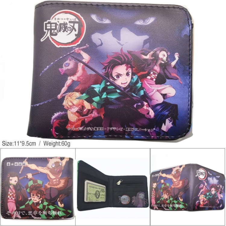 Demon Slayer Kimets 3D concave convex two fold short card wallet wallet wallet 11X9.5X2cm 65G