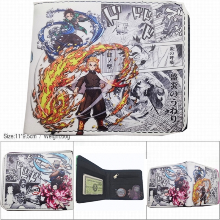 Demon Slayer Kimets 3D concave convex two fold short card wallet wallet wallet 11X9.5X2cm 65G