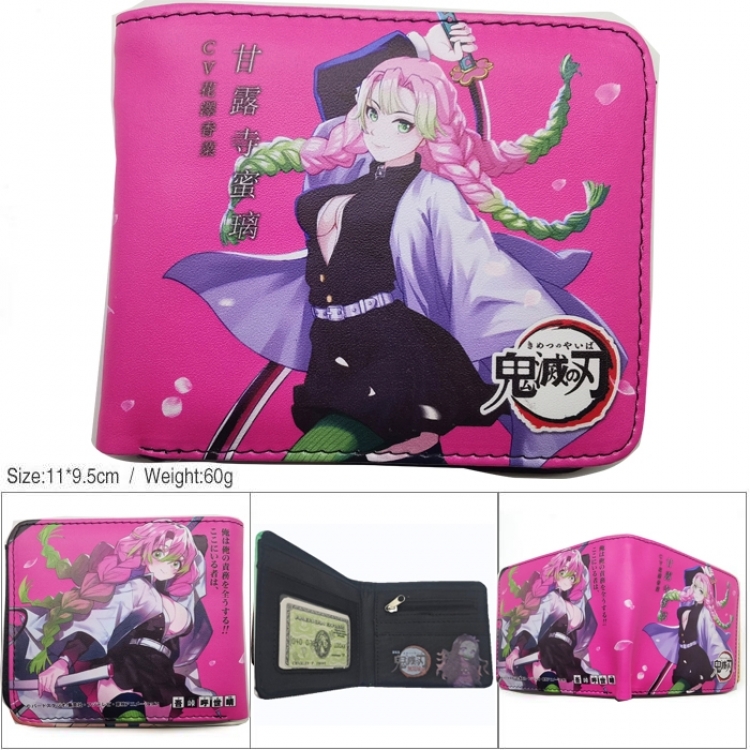 Demon Slayer Kimets 3D concave convex two fold short card wallet wallet wallet 11X9.5X2cm 65G