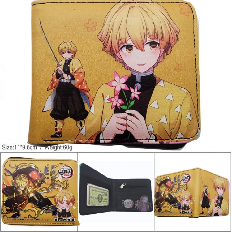 Demon Slayer Kimets 3D concave convex two fold short card wallet wallet wallet 11X9.5X2cm 65G