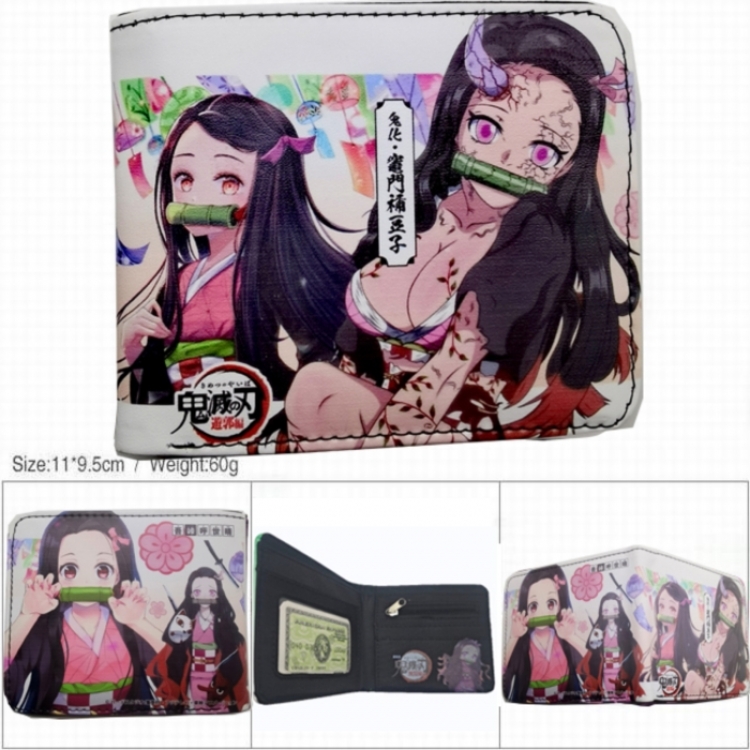Demon Slayer Kimets 3D concave convex two fold short card wallet wallet wallet 11X9.5X2cm 65G