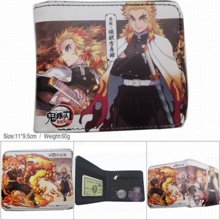 Demon Slayer Kimets 3D concave convex two fold short card wallet wallet wallet 11X9.5X2cm 65G