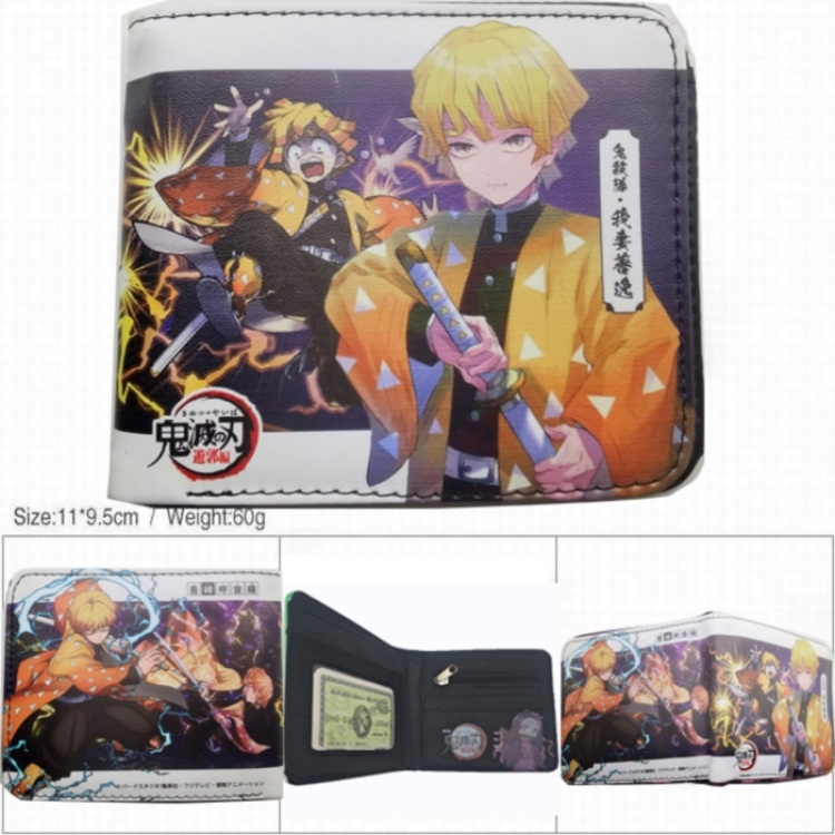 Demon Slayer Kimets 3D concave convex two fold short card wallet wallet wallet 11X9.5X2cm 65G