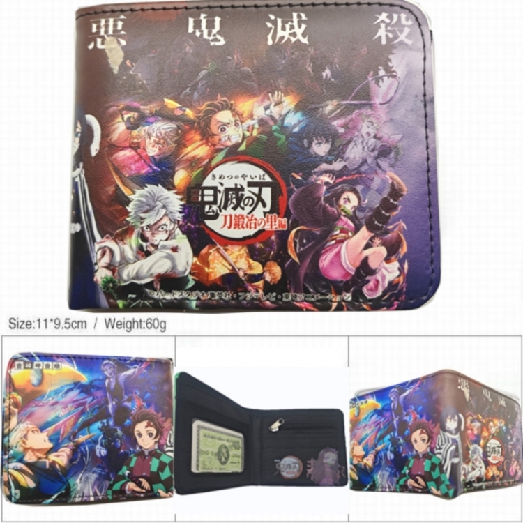Demon Slayer Kimets 3D concave convex two fold short card wallet wallet wallet 11X9.5X2cm 65G