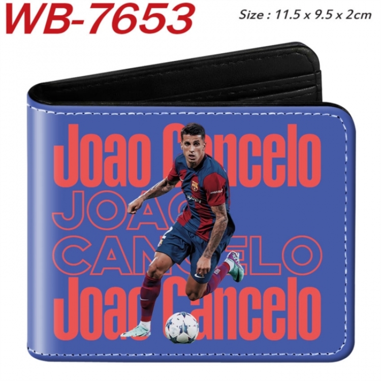 Football Anime color short full zip folding wallet 10x12x2.5cm