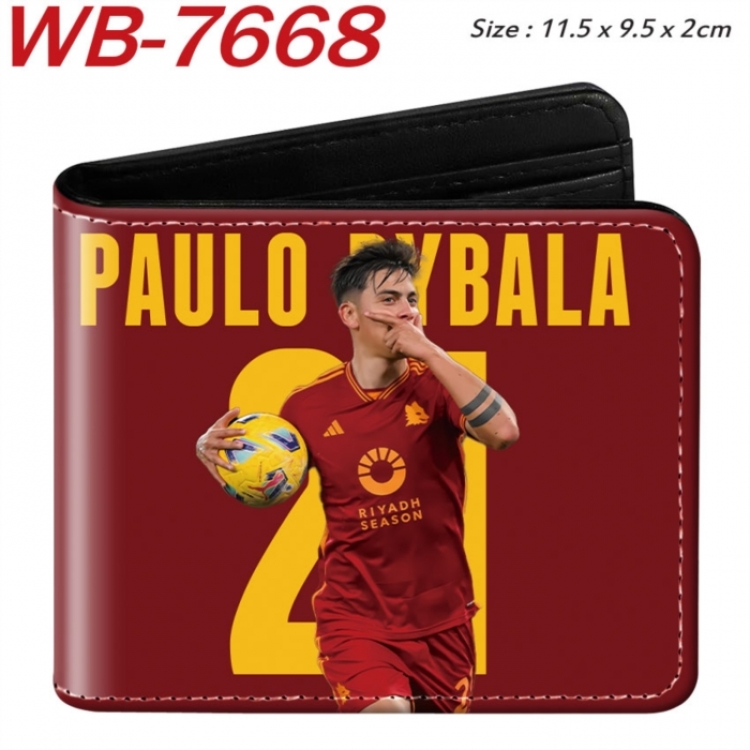 Football Anime color short full zip folding wallet 10x12x2.5cm