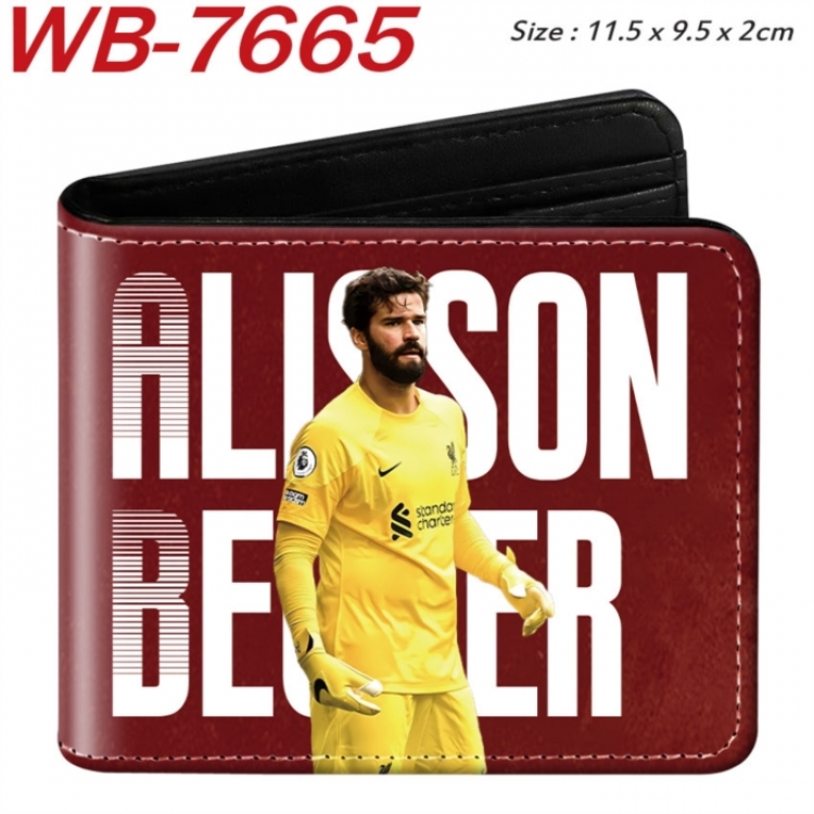 Football Anime color short full zip folding wallet 10x12x2.5cm