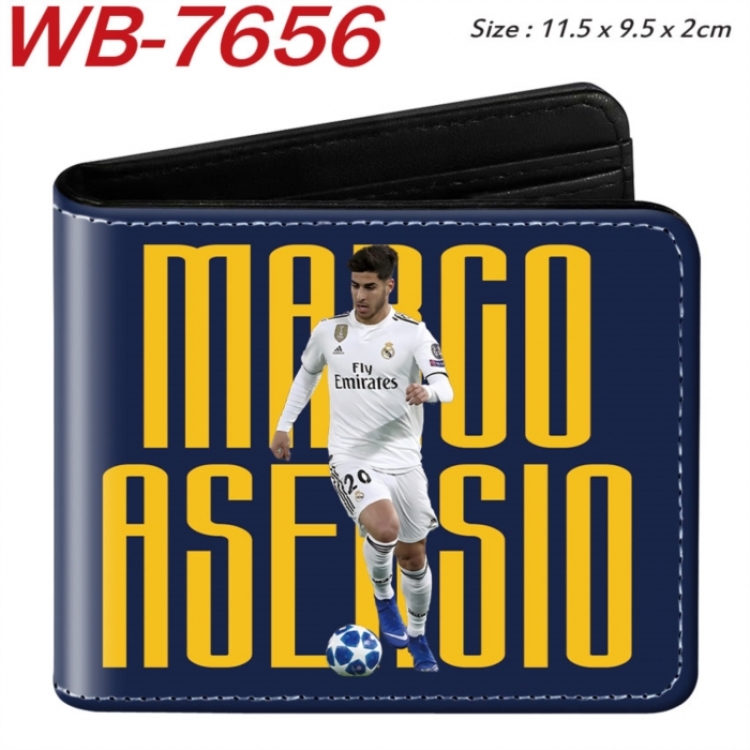 Football Anime color short full zip folding wallet 10x12x2.5cm