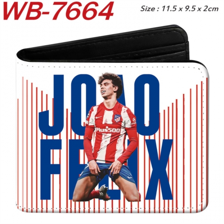 Football Anime color short full zip folding wallet 10x12x2.5cm