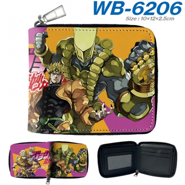 JoJos Bizarre Adventure Anime color short full zip folding wallet 10x12x2.5cm