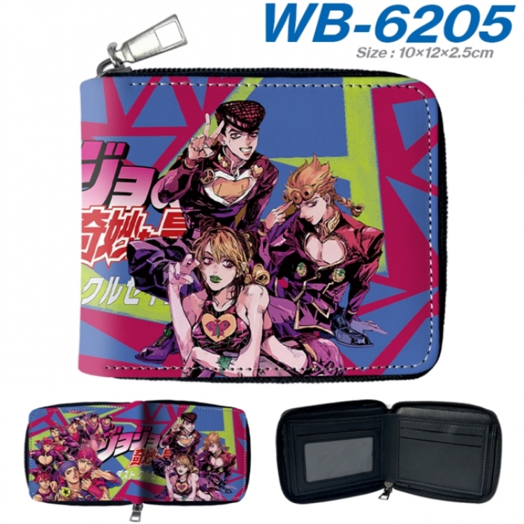 JoJos Bizarre Adventure Anime color short full zip folding wallet 10x12x2.5cm