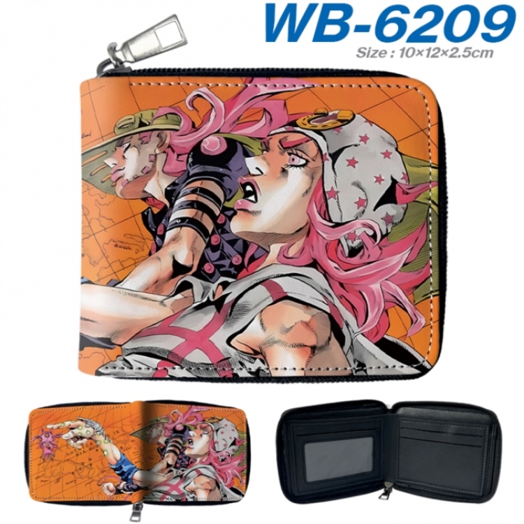 JoJos Bizarre Adventure Anime color short full zip folding wallet 10x12x2.5cm