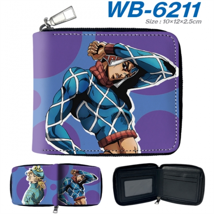 JoJos Bizarre Adventure Anime color short full zip folding wallet 10x12x2.5cm