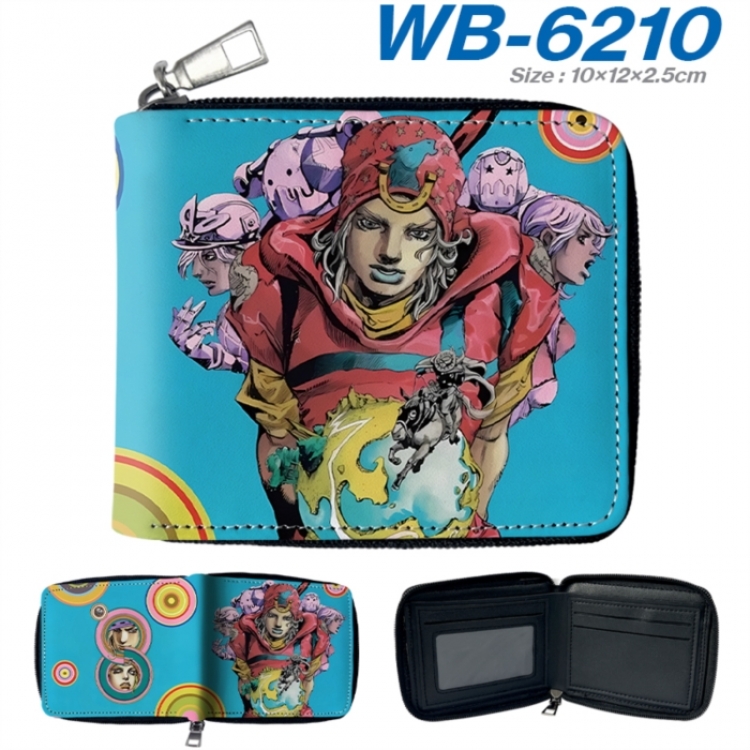 JoJos Bizarre Adventure Anime color short full zip folding wallet 10x12x2.5cm