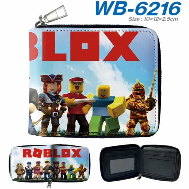 Roblox Anime color short full zip folding wallet 10x12x2.5cm