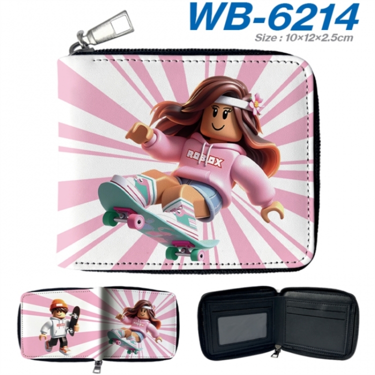 Roblox Anime color short full zip folding wallet 10x12x2.5cm