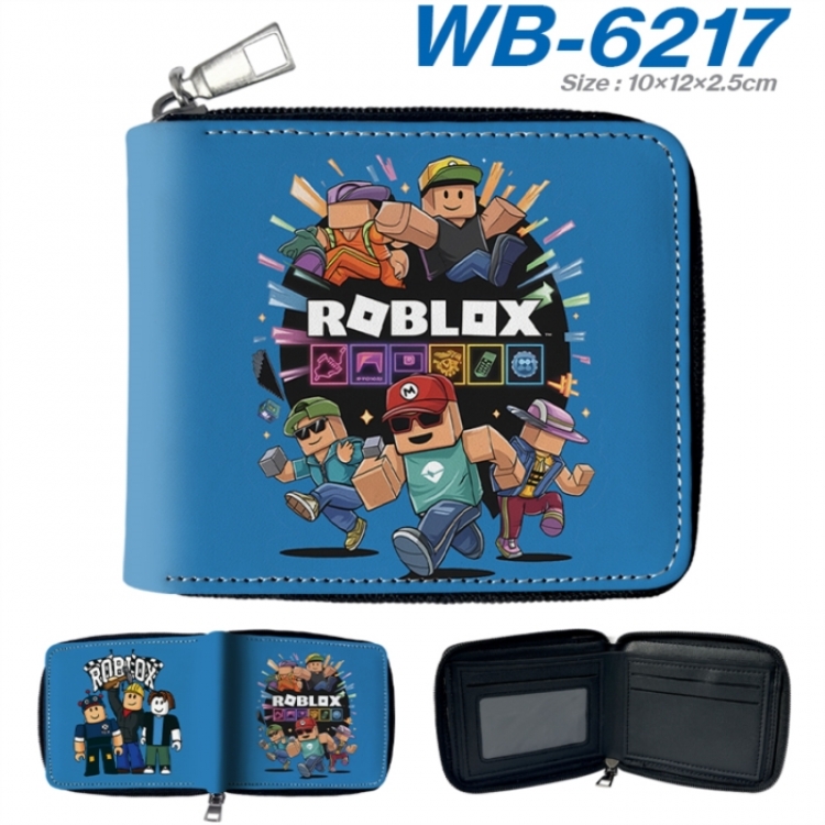 Roblox Anime color short full zip folding wallet 10x12x2.5cm