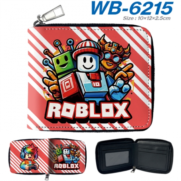 Roblox Anime color short full zip folding wallet 10x12x2.5cm