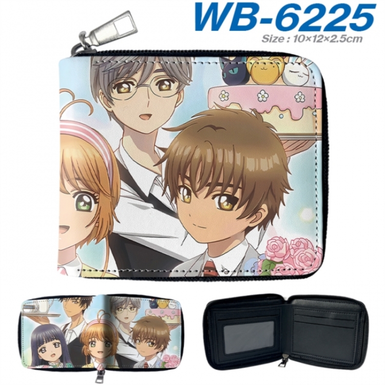 Card Captor Sakura Anime color short full zip folding wallet 10x12x2.5cm