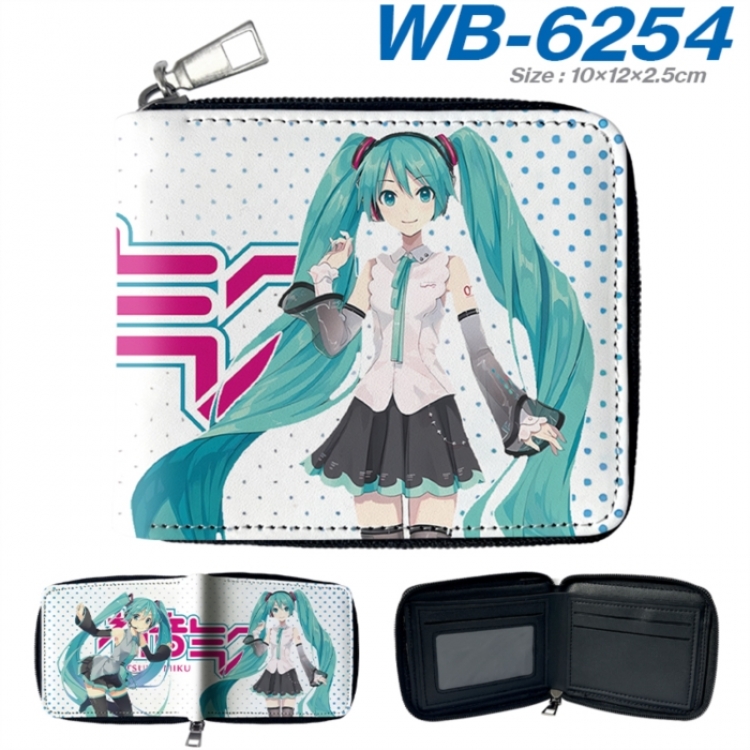 Hatsune Miku Anime color short full zip folding wallet 10x12x2.5cm