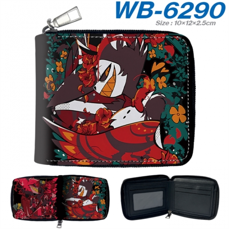 Hazbin Hotel Anime color short full zip folding wallet 10x12x2.5cm