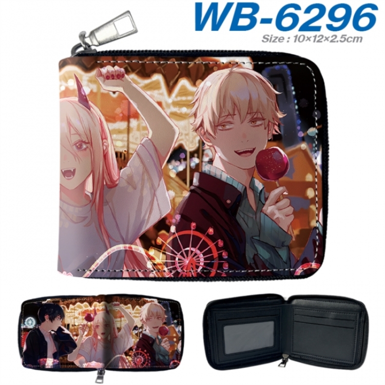 Chainsaw Man Anime color short full zip folding wallet 10x12x2.5cm