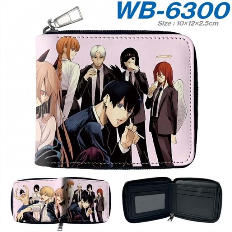 Chainsaw Man Anime color short full zip folding wallet 10x12x2.5cm