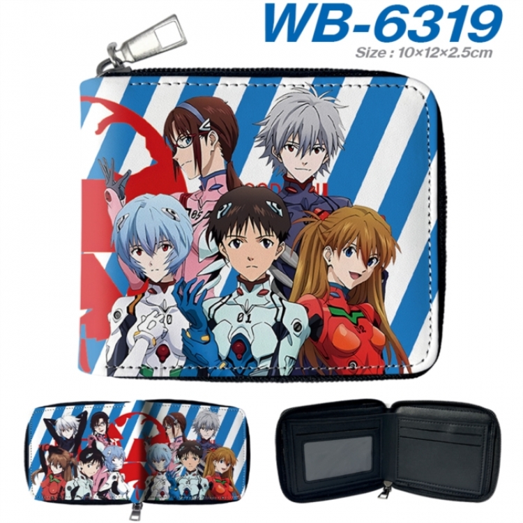 EVA Anime color short full zip folding wallet 10x12x2.5cm